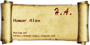 Hamar Alex névjegykártya